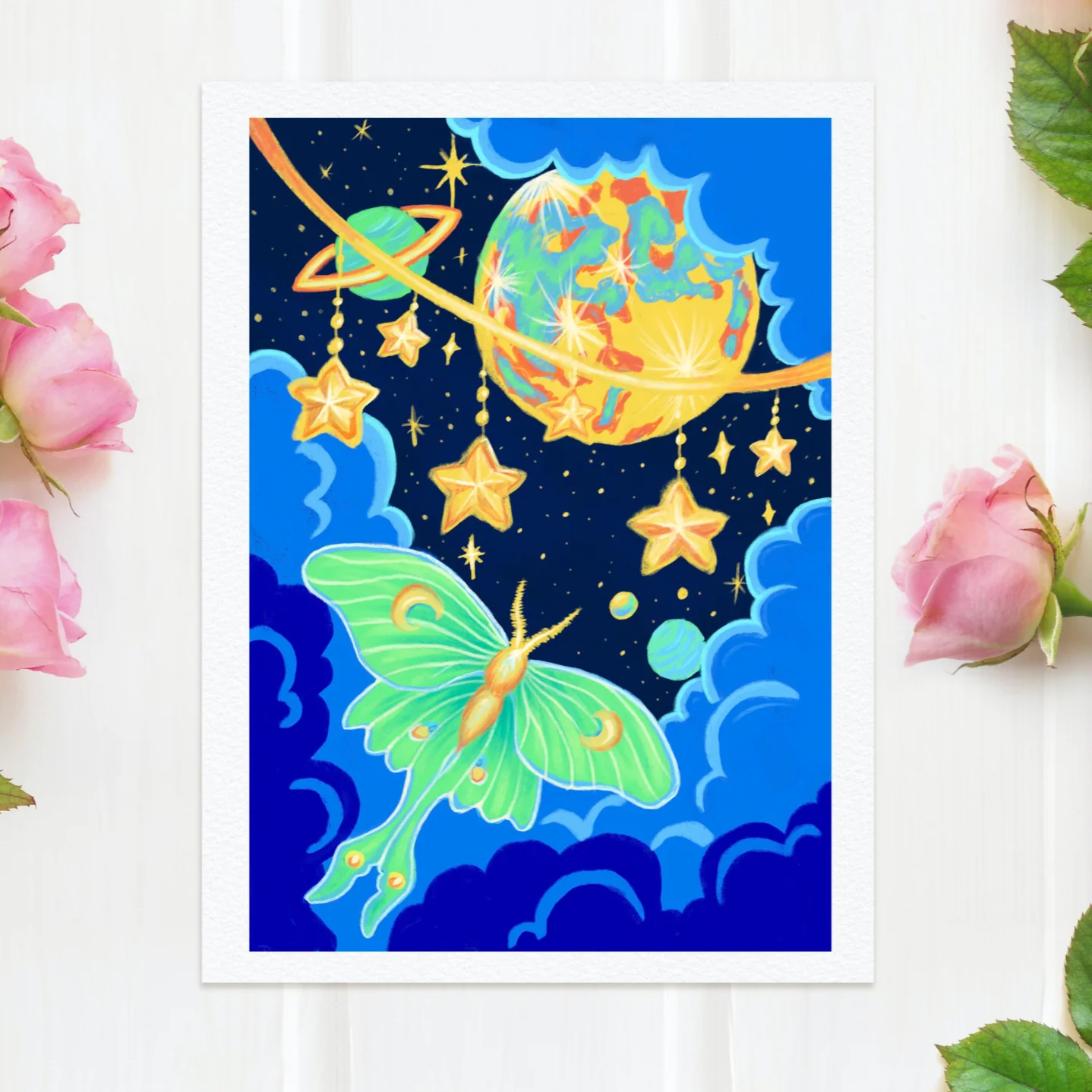 Luna Moth and the Moon